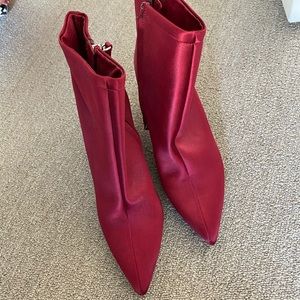 Satin Red Boots